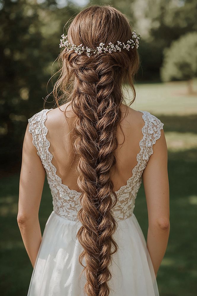 Enchanting Rapunzel Inspired Braid with Pink Flower Garland