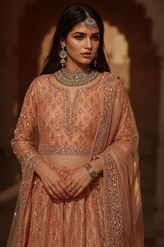 Festive Occasions: Traditional Pink Lehenga Skirt Set