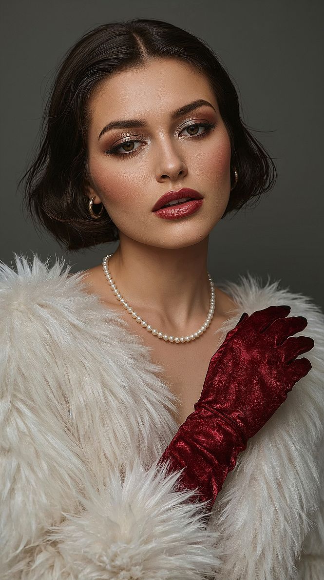 Gatsby Inspired Makeup & Vintage Short Hair for a Roaring Twenties Bride