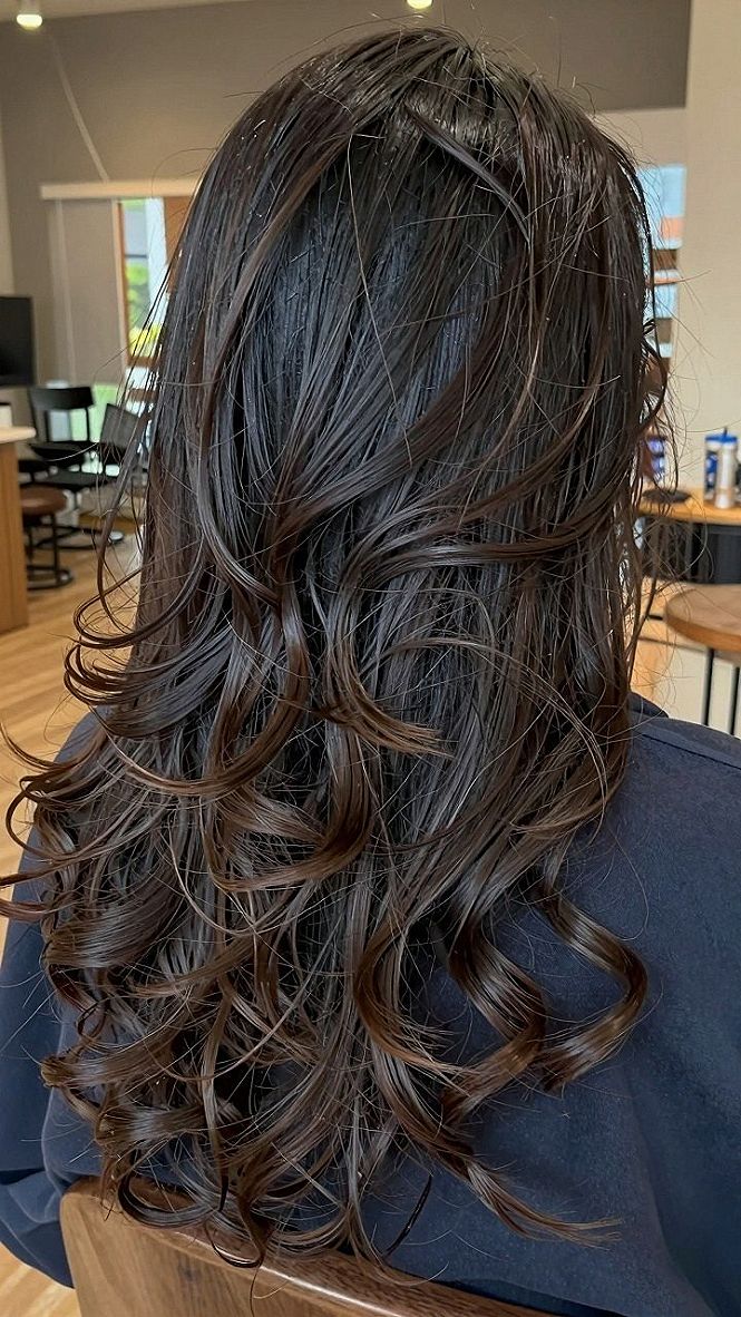 Styling Loose Curls With Mocha Chocolate Brown Balayage