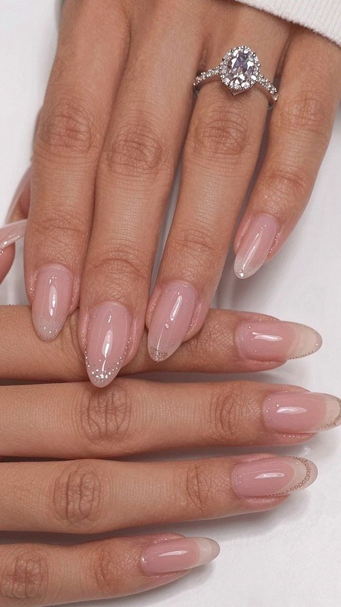 Adding Subtle Sparkle to Your Pink French Manicure