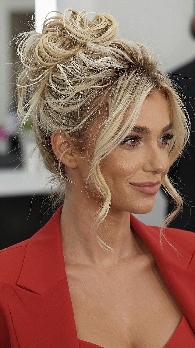 Adding Soft Wavy Tendrils to a High Updo