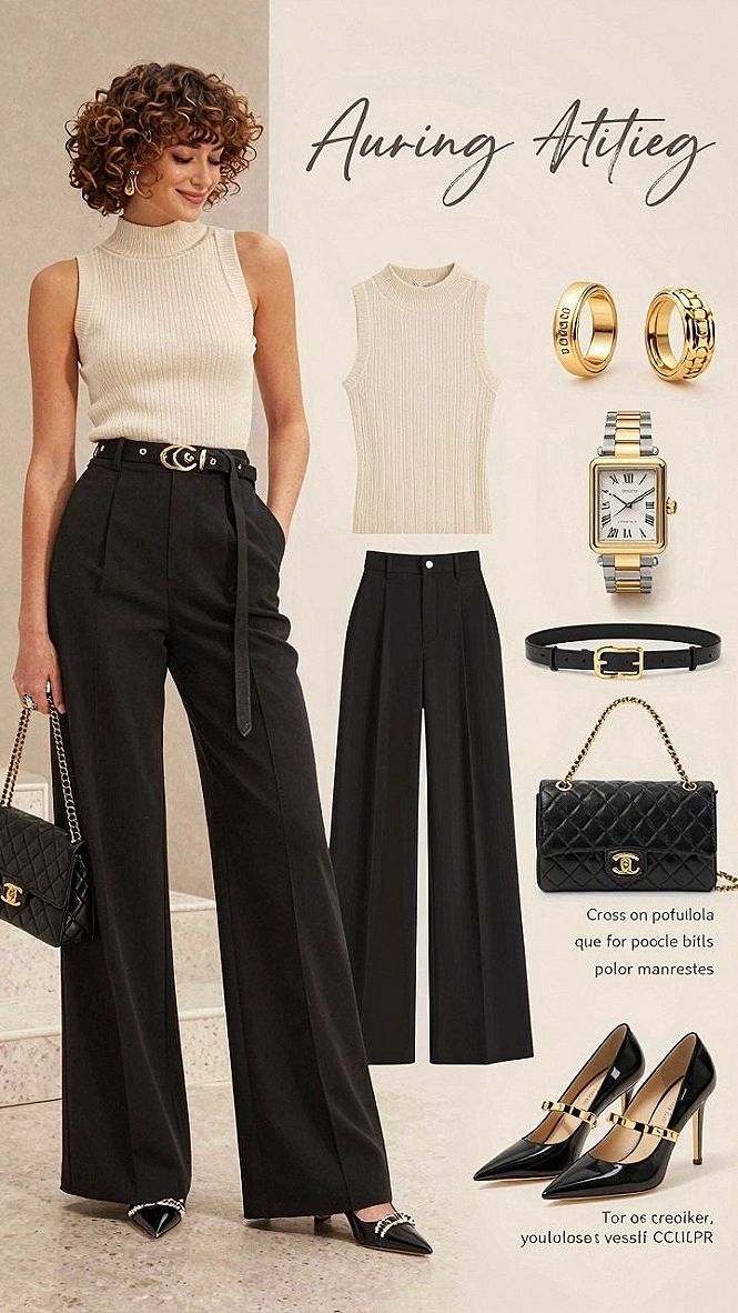 Styling Sleeveless Knit Tops With Checkered Trousers