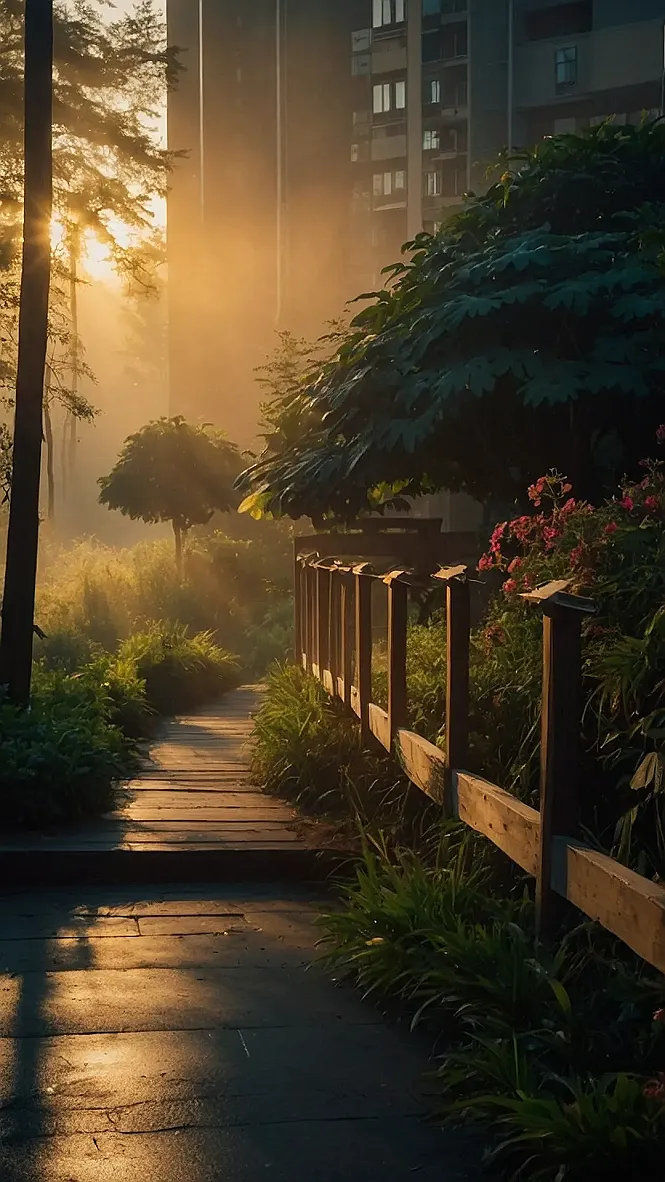 Sunrise Stroll Through the Mist: