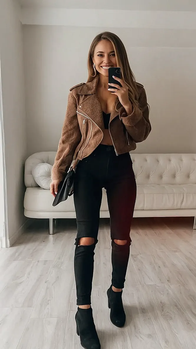 Fall Fashion Goals: Rockin' the Ripped Jeans Look!