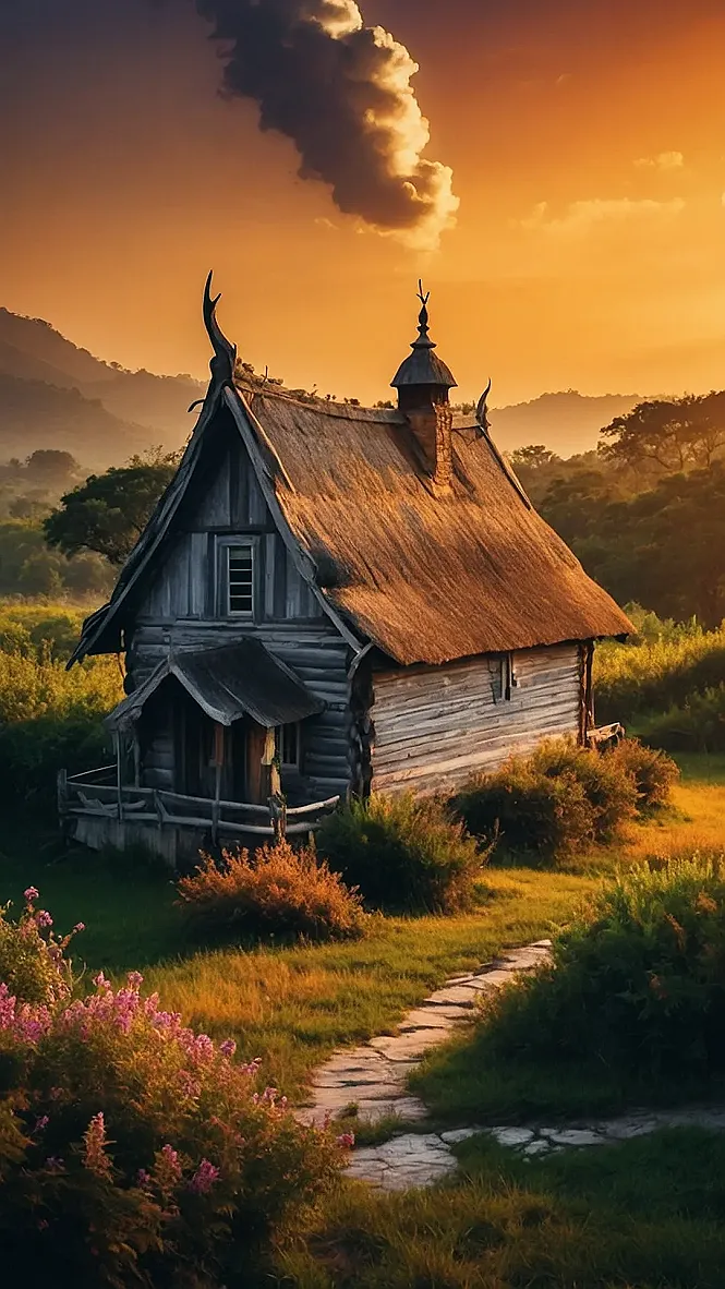 A Fairytale Cottage in the Golden Hour:
