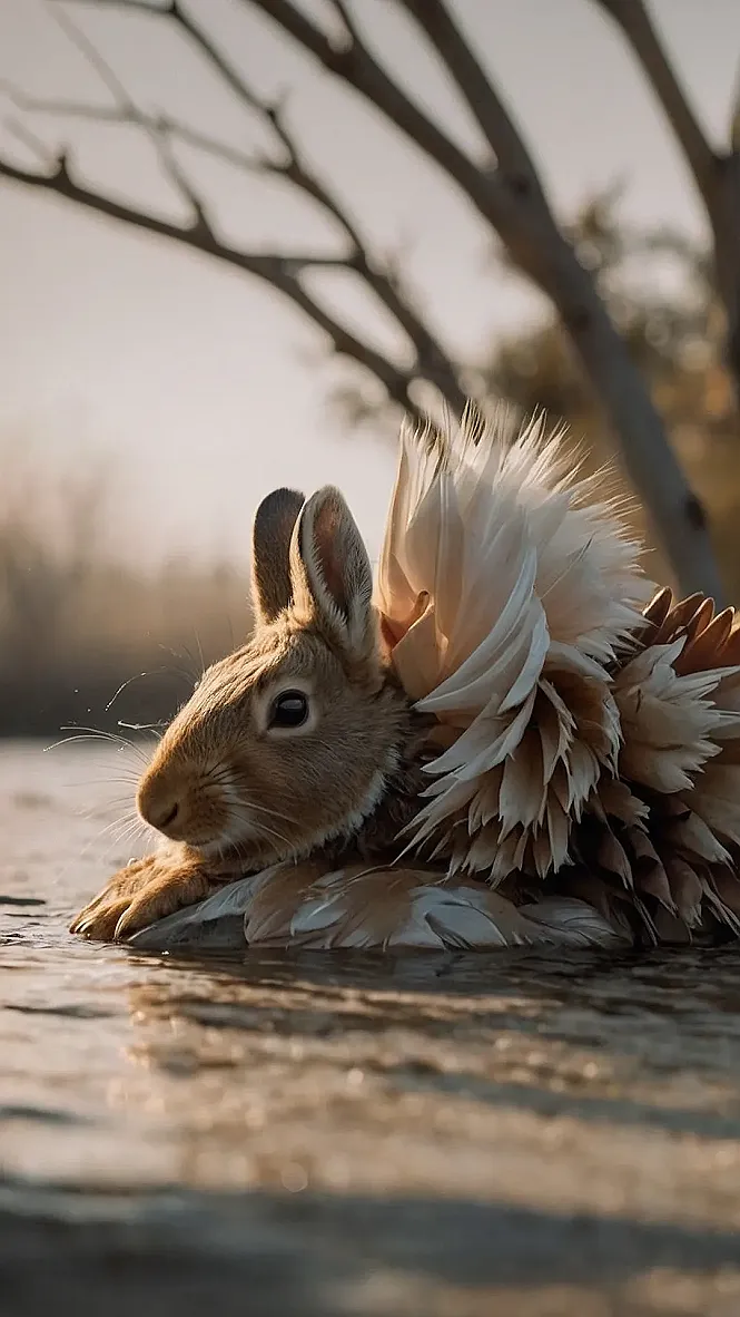 Bunny in a Bird's Nest