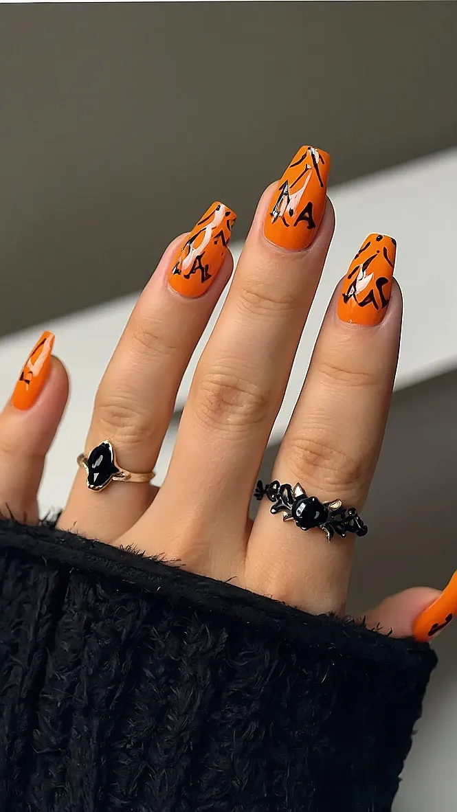Pumpkin Spice Nails