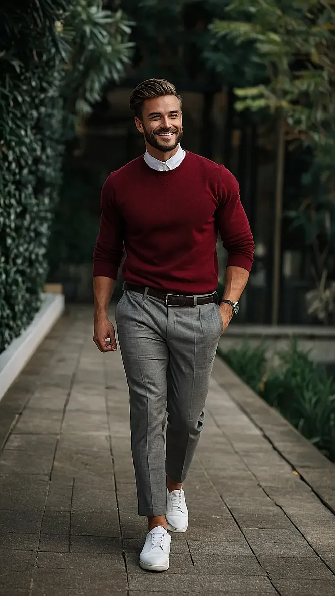 Power Tan & Burgundy: