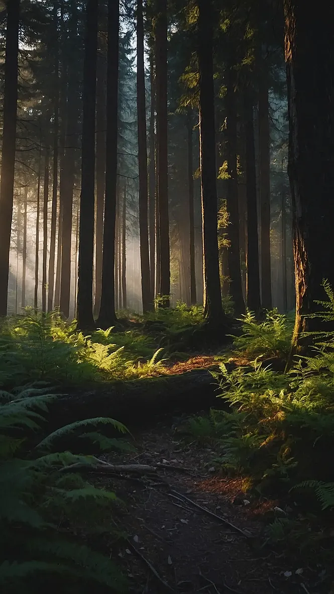 Sunbeams Through the Woods