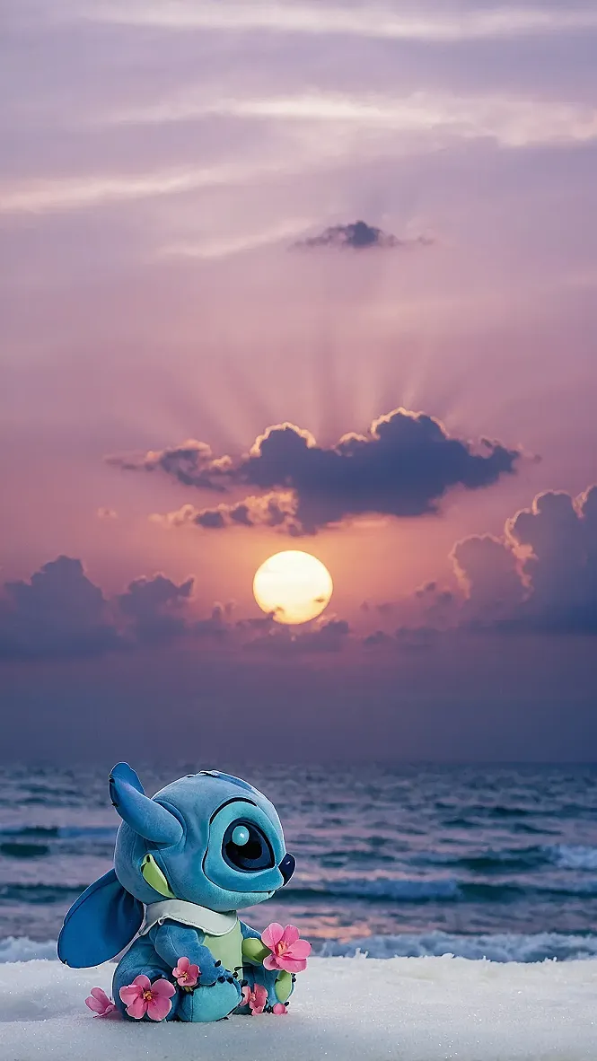 Sunset Serenity with Stitch