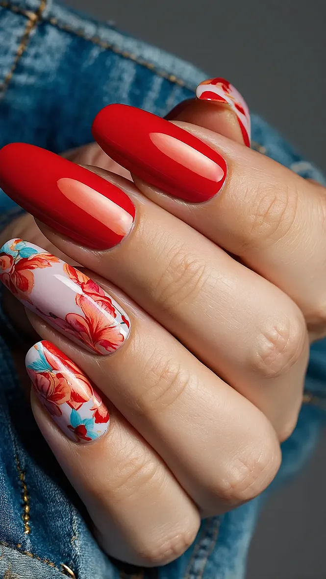Red Hot Bloom Mani