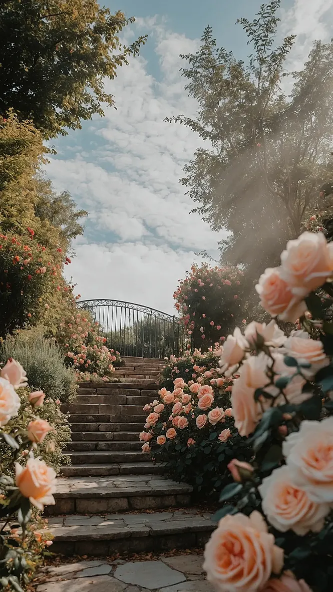 Steps Through Roses