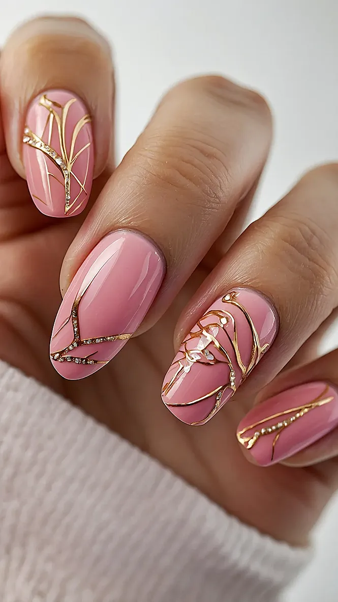 Tropical Pink Nails