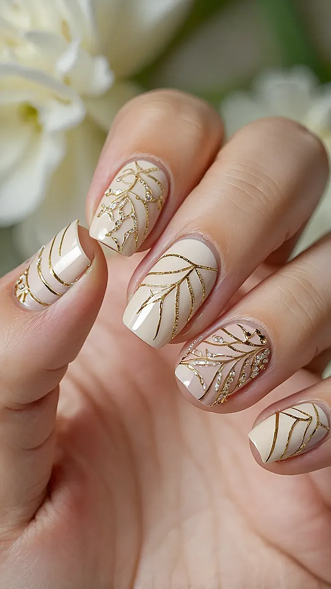 Golden Bloom Nail Dreams