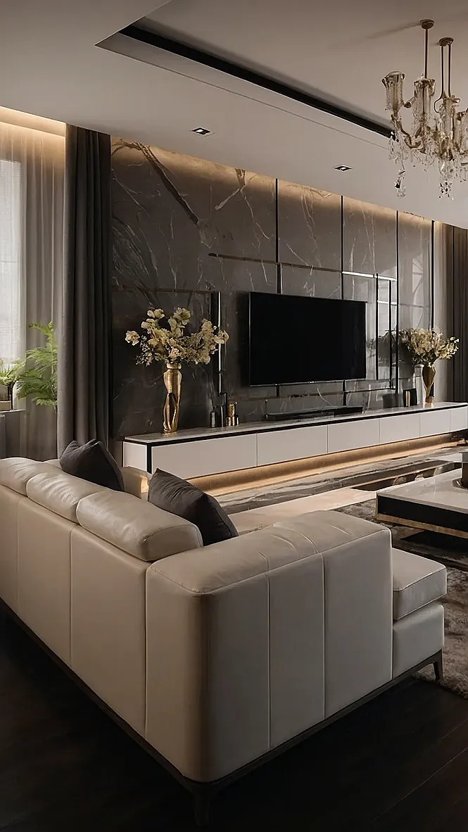 Living Room Goals:  Marble, Movies, and Maybe a Mansion?