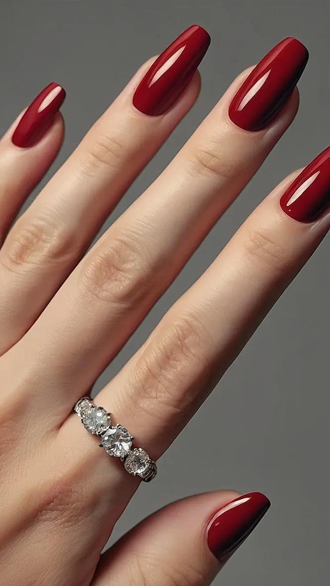 Crimson Crush:  Nail Art for Fall