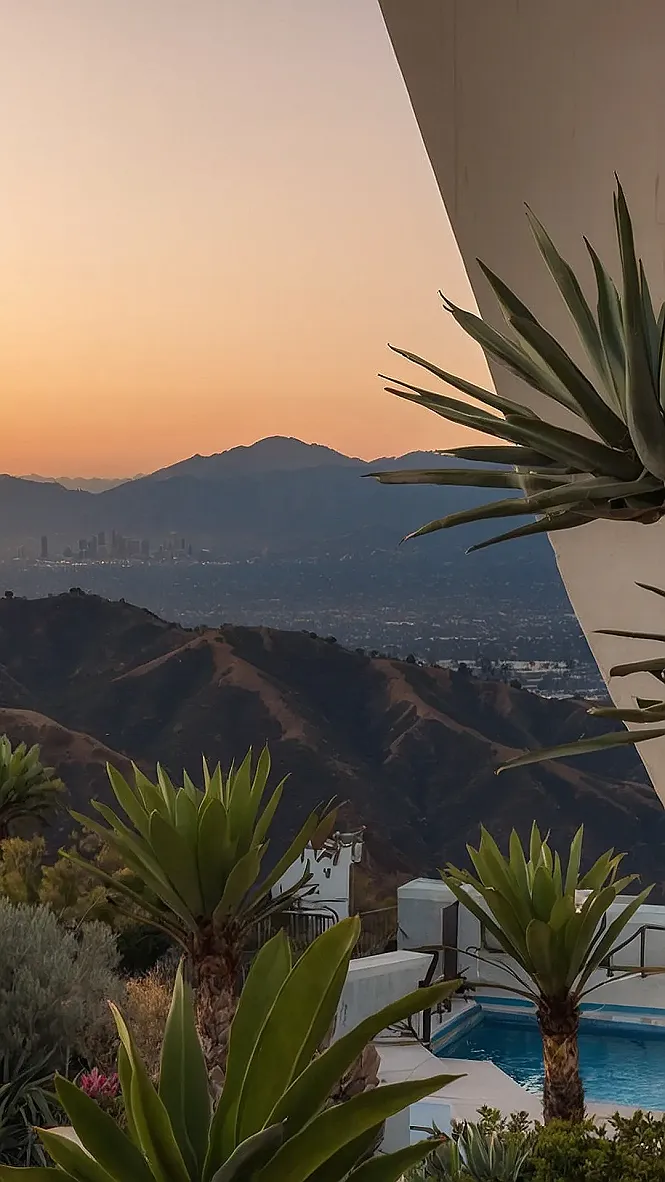 Poolside Paradise Sunset