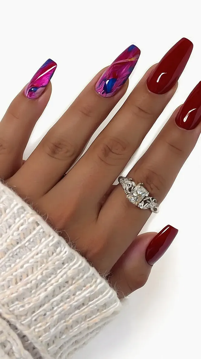 Crimson Chic:  Fall Nail Style