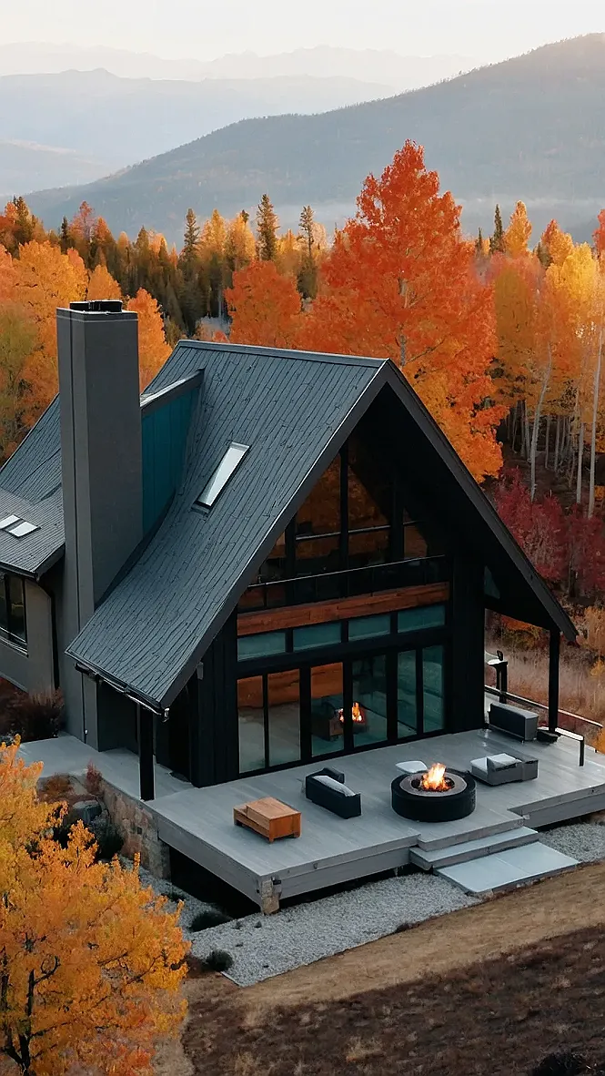 Modern Mountain Getaway: Where Fall Foliage Meets Fire Pit Fun