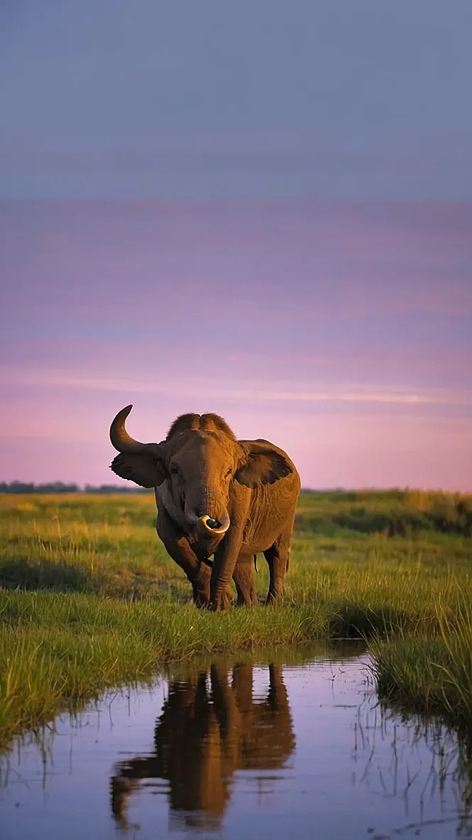 Sunset Symphony: Elephants