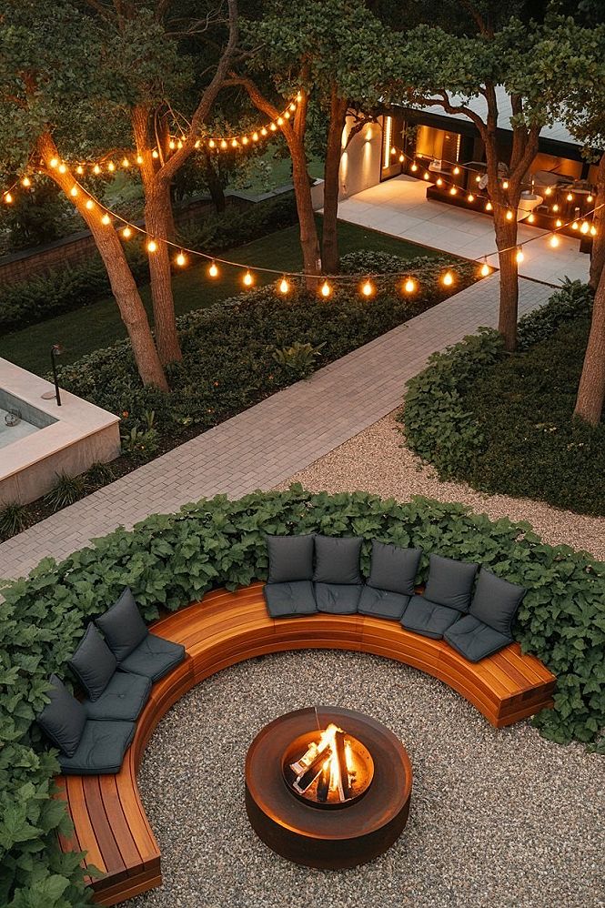 Cozy Backyard Fire Pit Oasis: Small Space Patio Design Ideas