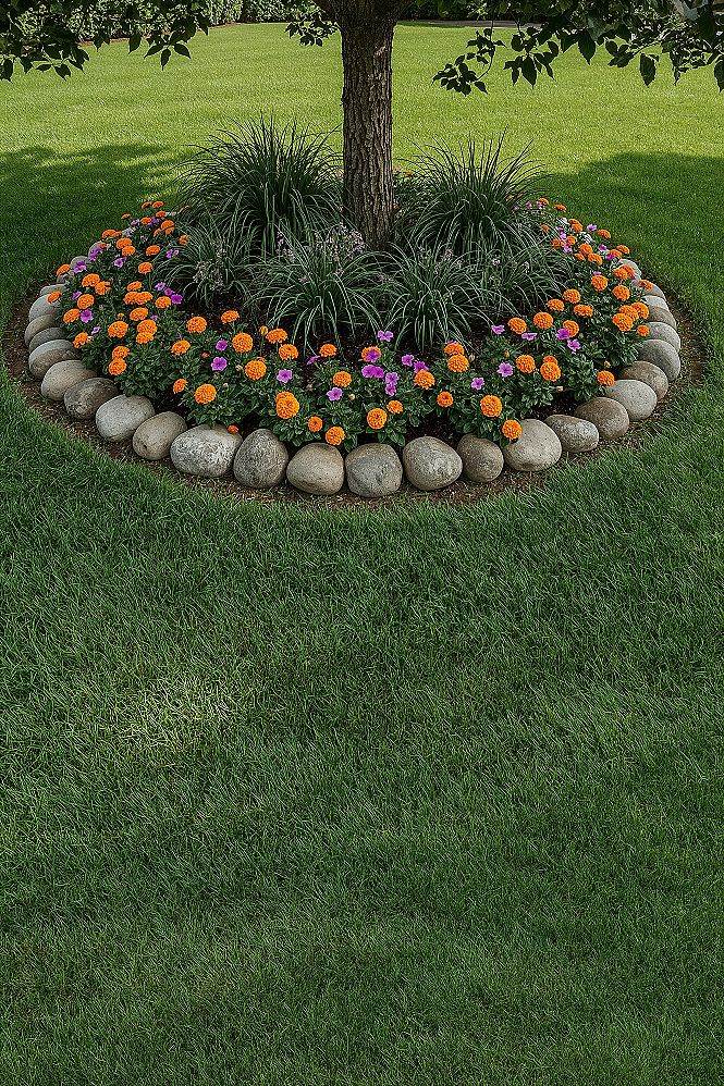Creative Tree Ring Landscaping: Small Yard Garden Project Ideas