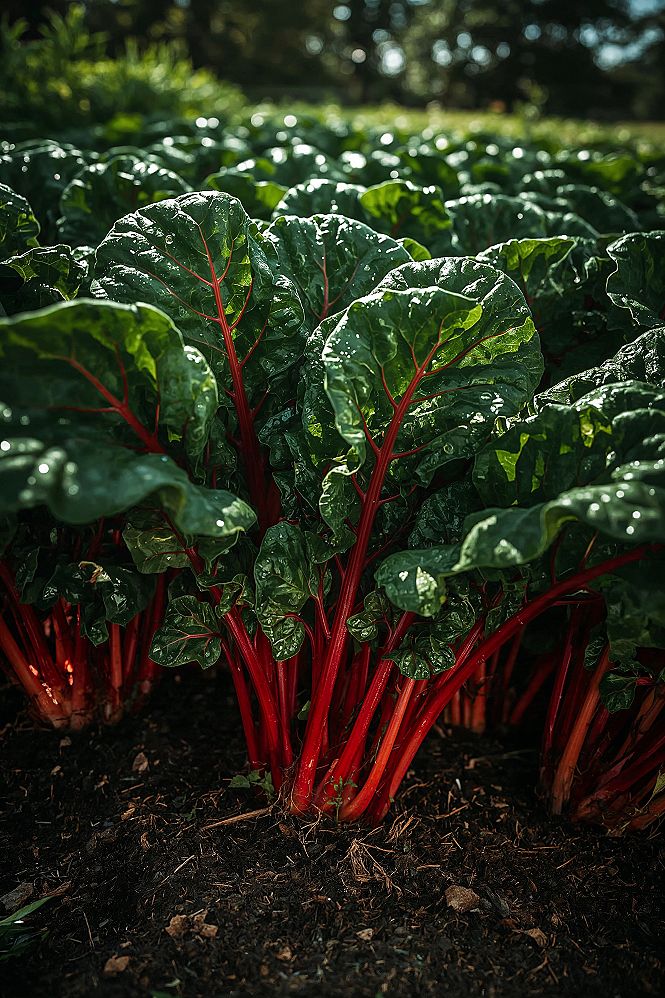 Vibrant Swiss Chard: Rustic Garden Design for Beginners