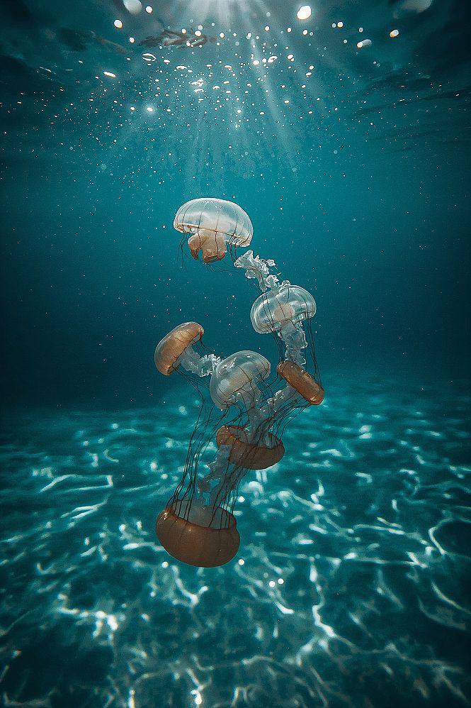 Mesmerizing Jellyfish Ocean Wallpaper: Dive into Blue Depths