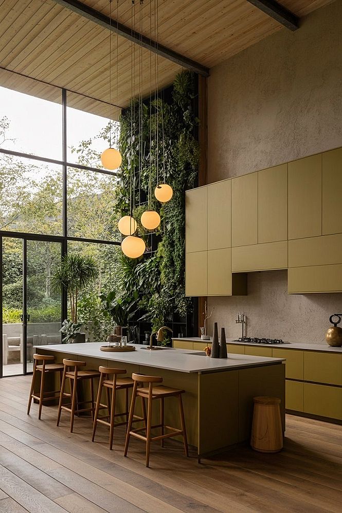Biophilic Bliss: Modern Green Kitchens for a Lush 2024 Home