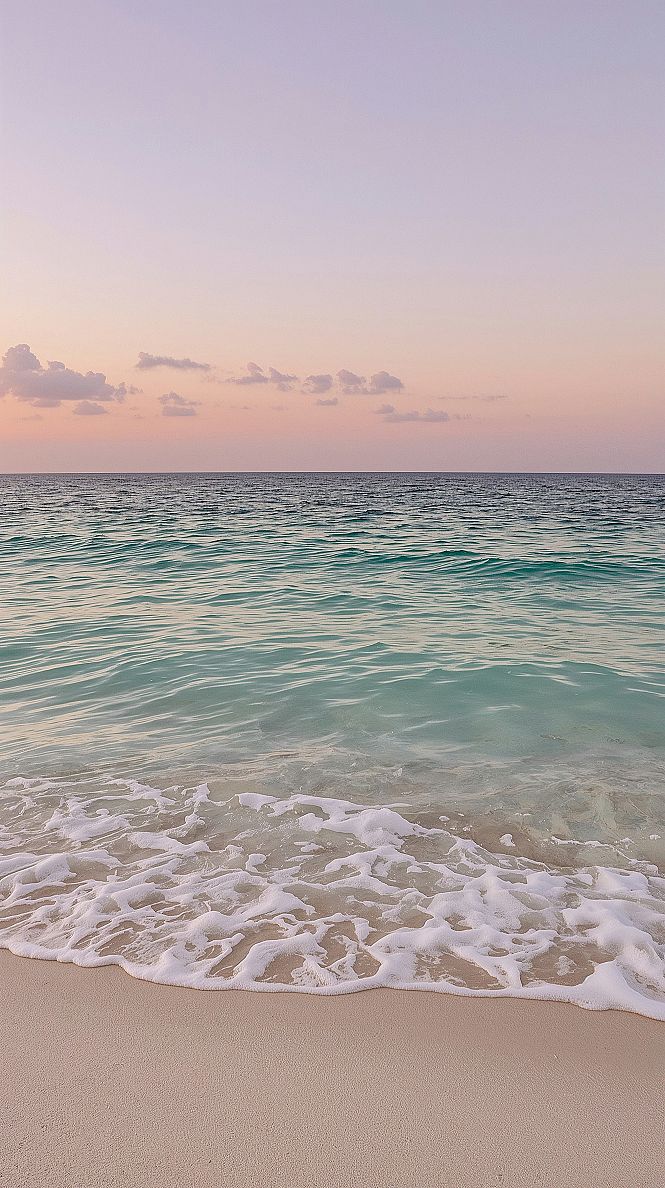 Dreamy Pastel Beach Sunset iPhone Wallpaper: Serene Ocean Hues