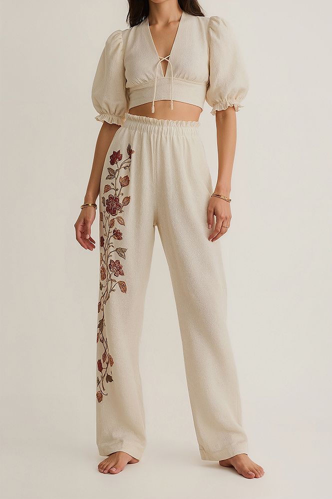 Boho Chic Vibes: Embroidered Wide-Leg Pants for Elevated Casual 2025