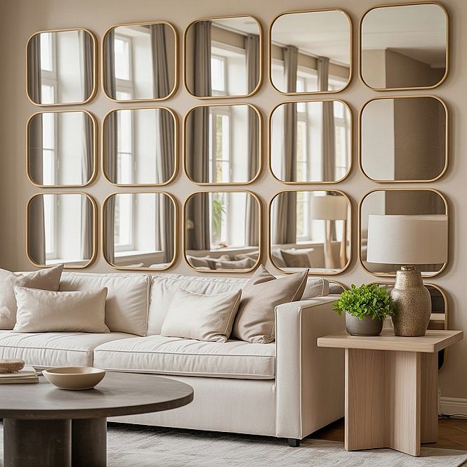 Elevate Your Living Room with Aesthetic Mirror Wall Ideas
