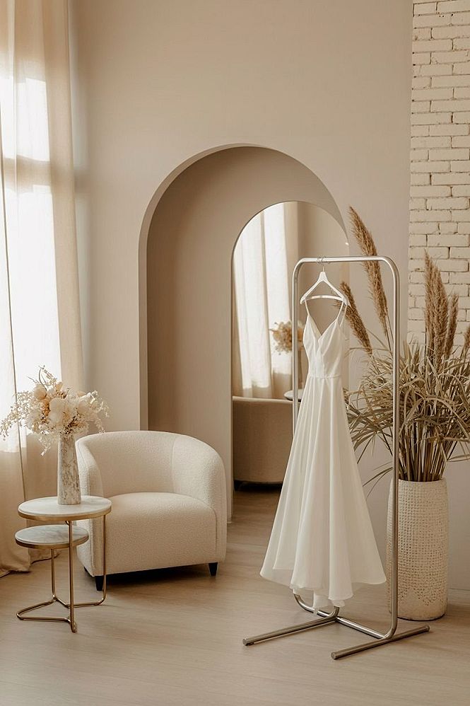 Chic Bridal Dressing Room: Luxury Boutique Interiors for Wedding Day Prep