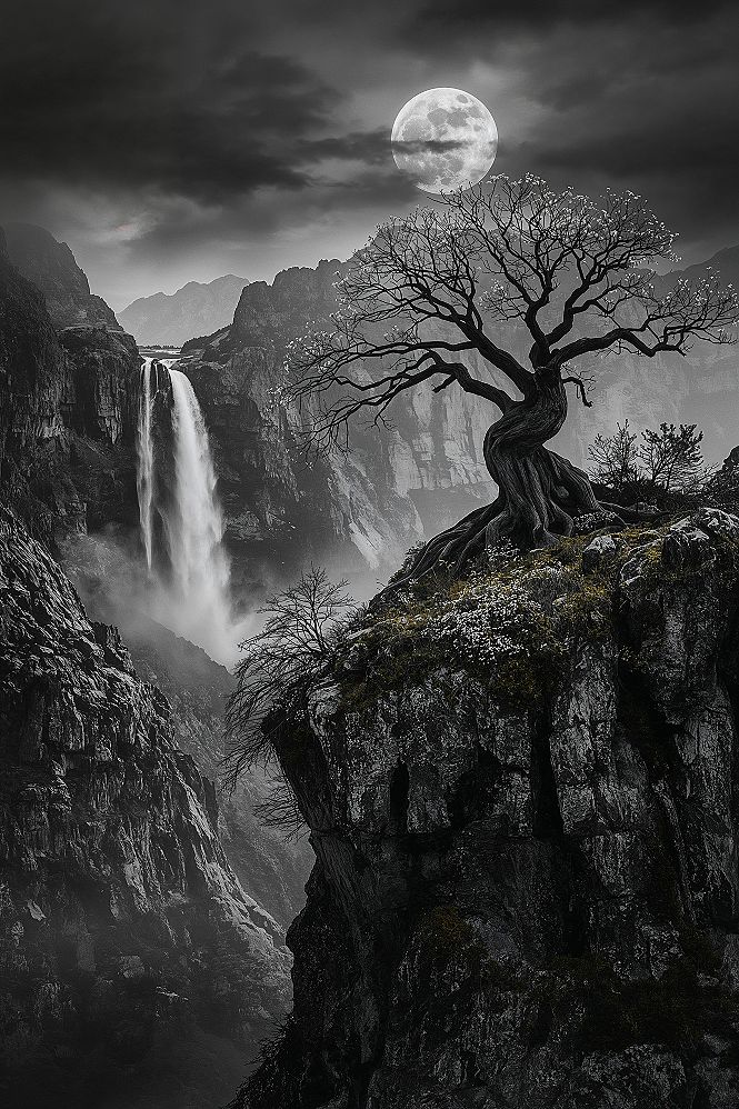 Serene Gray Landscape: Minimalist 4K Desktop Wallpaper