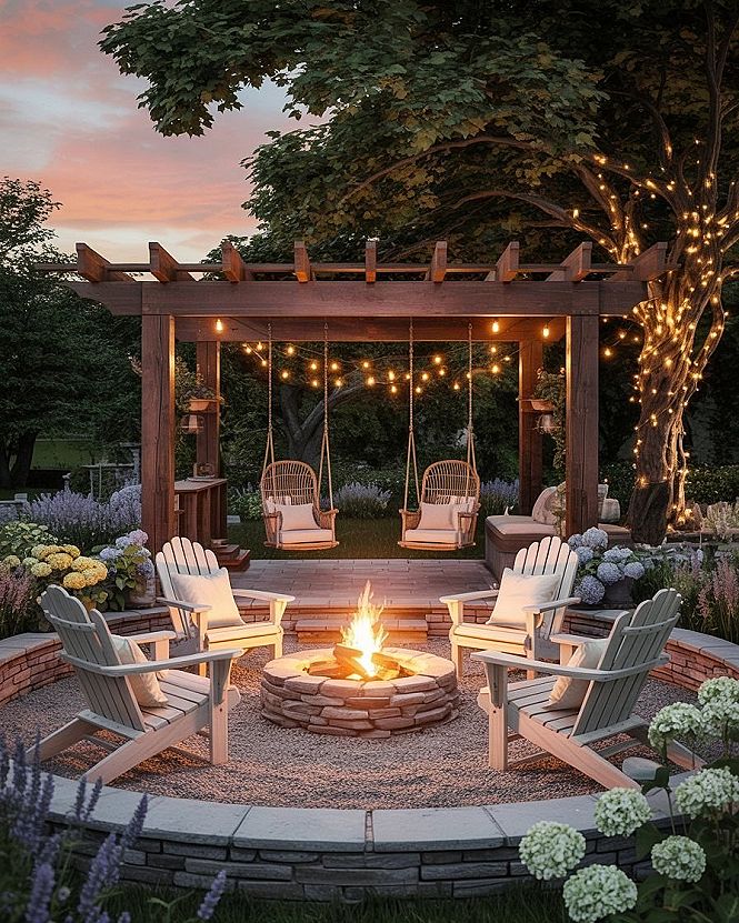 Dreamy Cottage Fire Pit Ideas for Cozy Backyard Oases