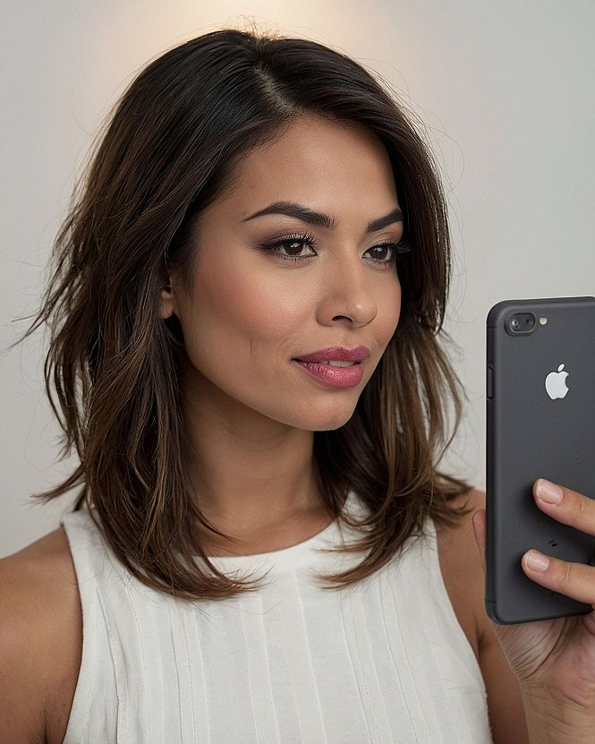 Why a Layered Lob With a Deep Side Part Works So Well