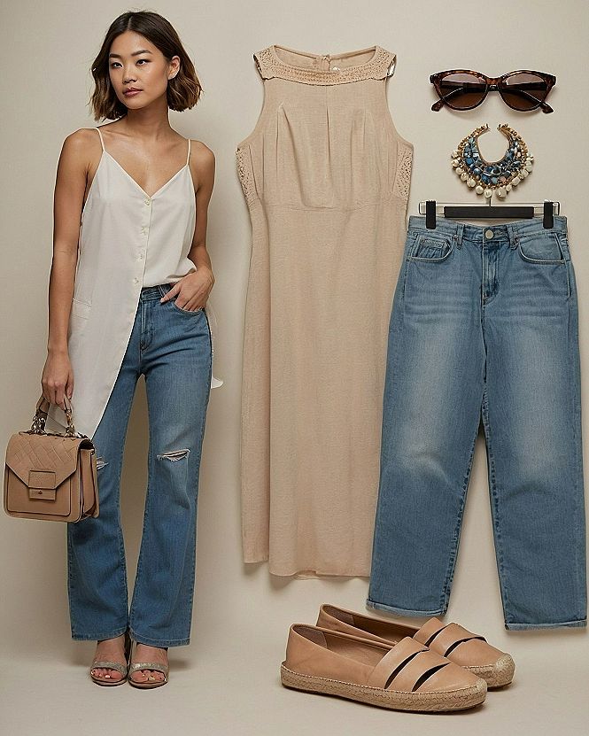 Pairing Soft Butter Yellow Camisoles With Classic Denim