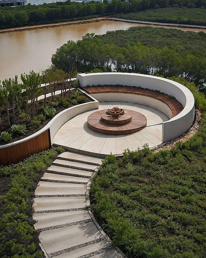 Creating a Curved Retaining Wall and Integrated Seating Area