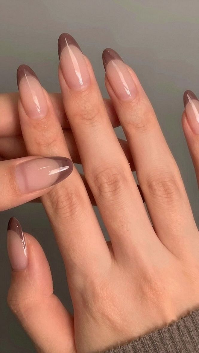 Chic Brown French Tip Manicure Inspiration