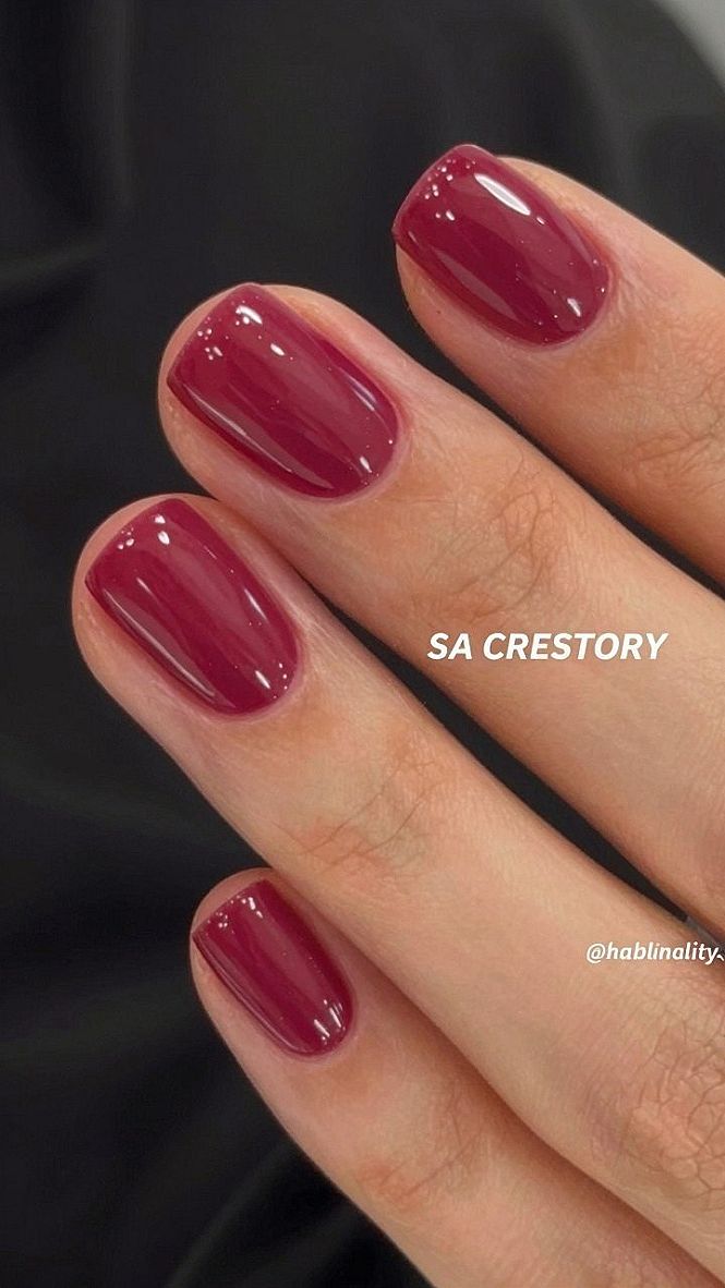Why Glossy Cherry Red Short Gel Nails Work So Well