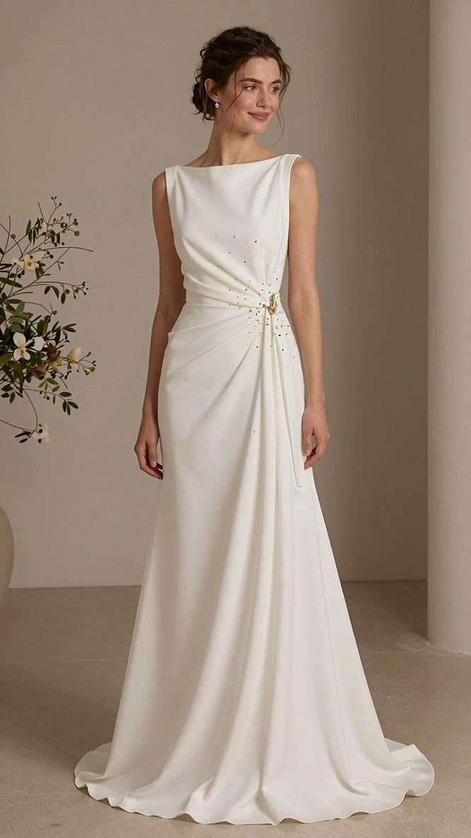Styling a Boatneck Gown with Pearl Side Details