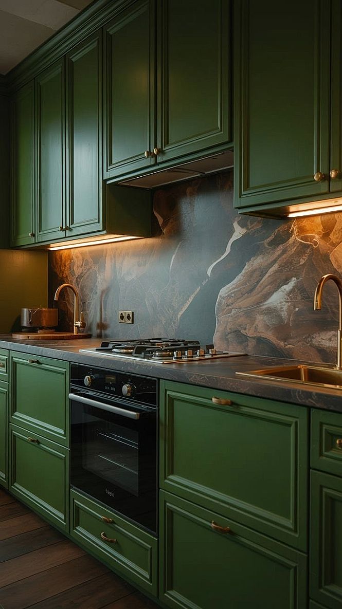 Deep Green Kitchen Designs: Bringing Nature Home with Bold Cabinets