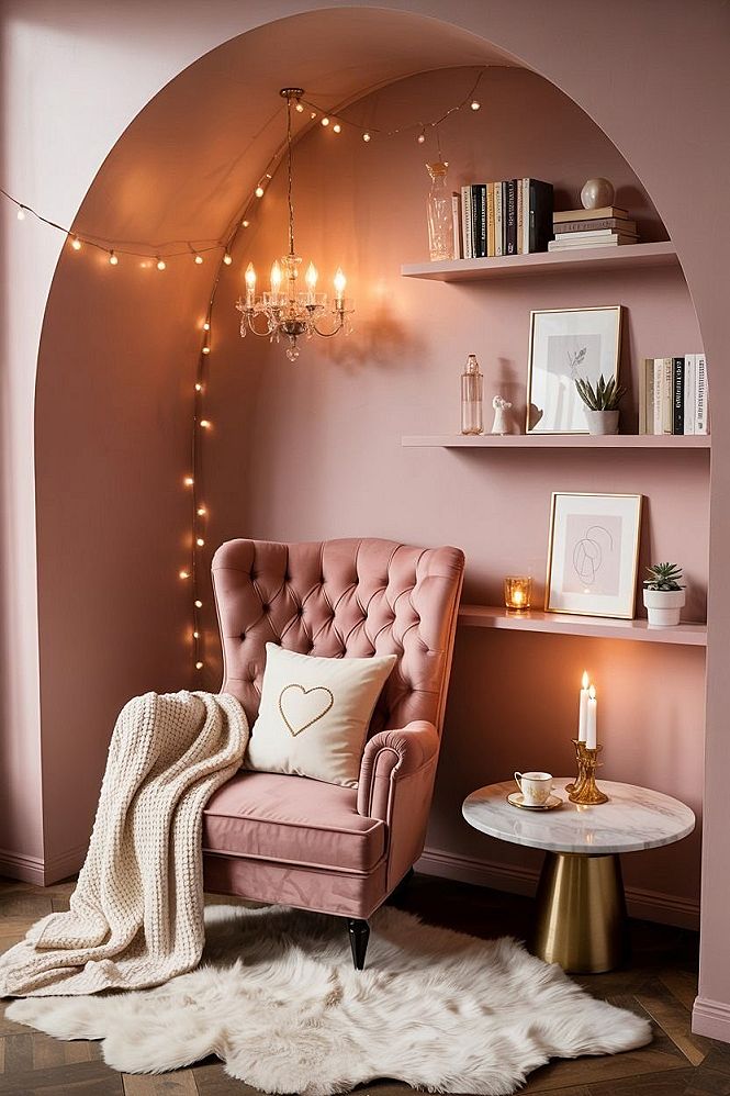 Enchanting Pink Reading Nook: Your Cozy Girlie Getaway