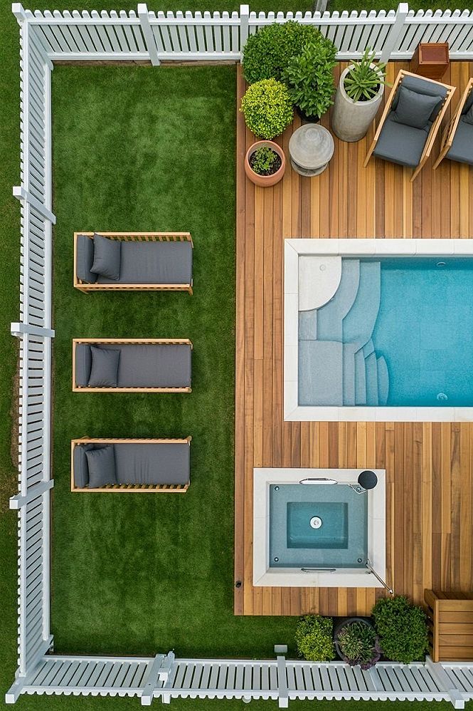 Jacuzzi Outdoor Retreat: Small Backyard Pool & Hot Tub Ideas