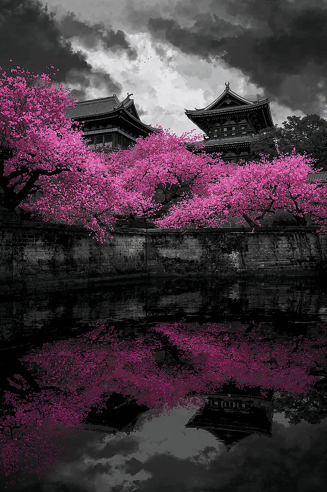 Dreamy Pink Anime Landscape: 8K Cherry Blossom Wallpaper for PC