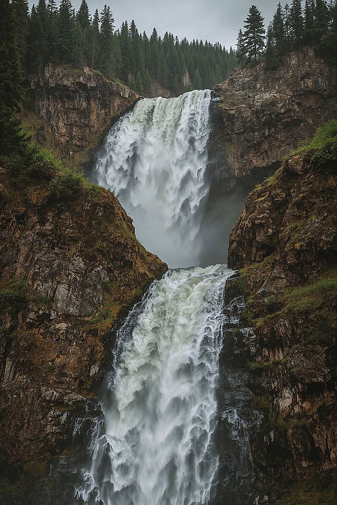 Majestic Waterfall Aesthetic: Untamed Nature's Serene Cascade