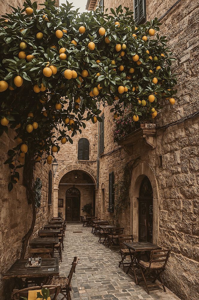 Dreamy Italian Village: Lemon Tree Street Scene