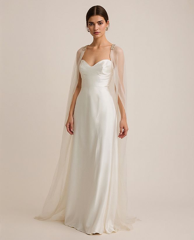 Elegant Chiffon Cape Gown: Modest Long Dress Styling