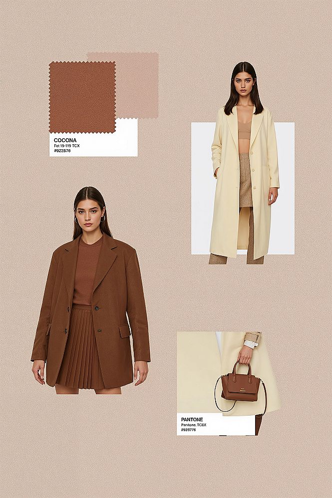 Cocoa & Pastel Yellow: Chic Autumn Outfits 2025 Color Trends